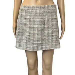 Zara Women's Mini Skort Built-In Shorts Size L Woven Side Zip Closure NWT